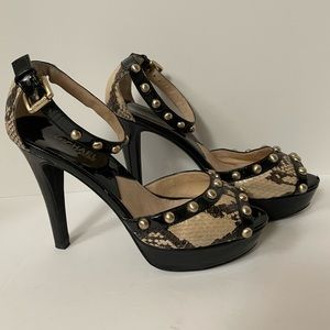 MICHAEL Michael Kors, Black Patton leather and snakeskin size 7 1/2